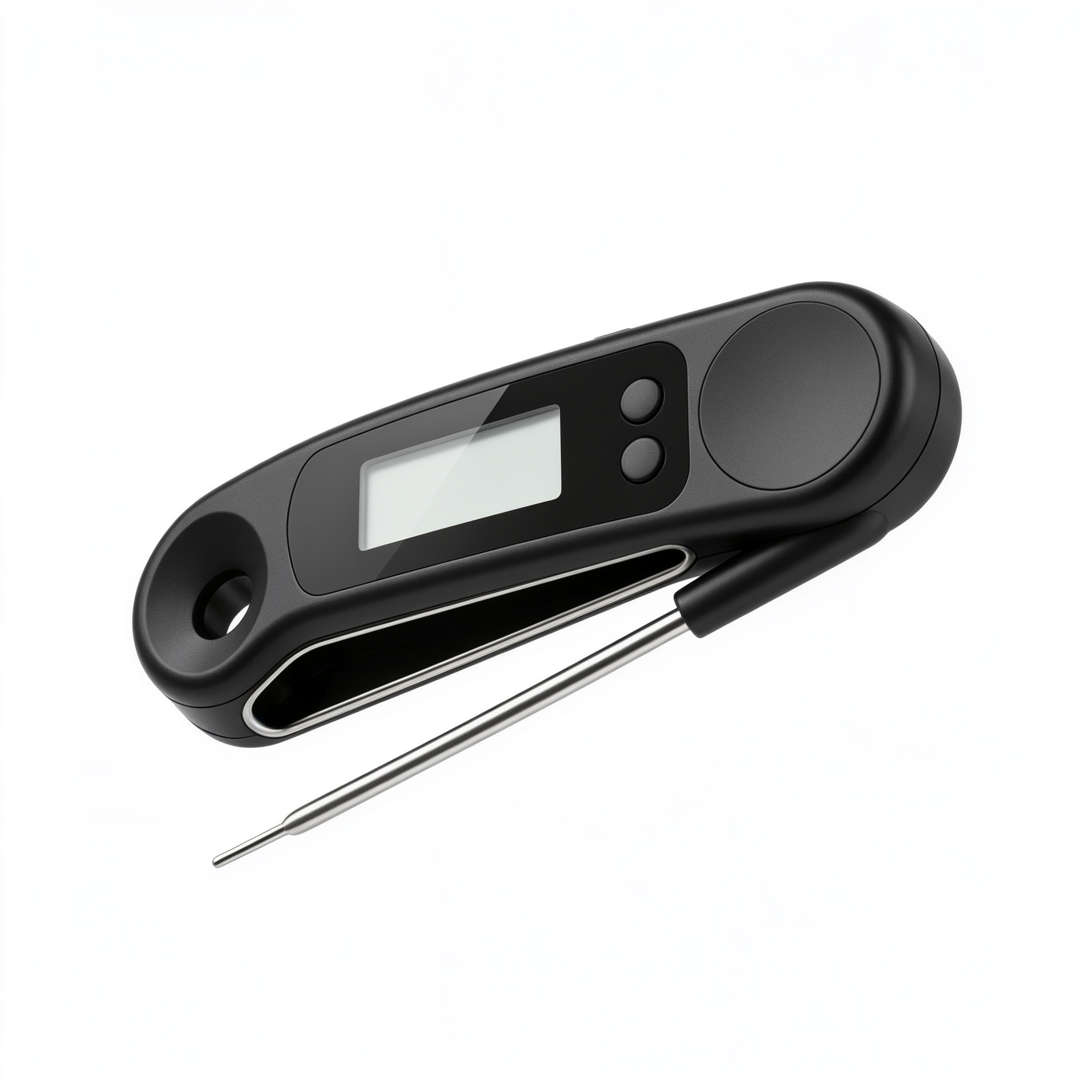 Etherforge Thermomètre de Cuisine à Lecture Instantanée 3s, Thermomètre à Viande Numérique avec Écran LCD et Marche/Arrêt Automatique, Sonde Pliable pour Cuisson, Barbecue, Pâtisserie, Lait et Vin (Noir